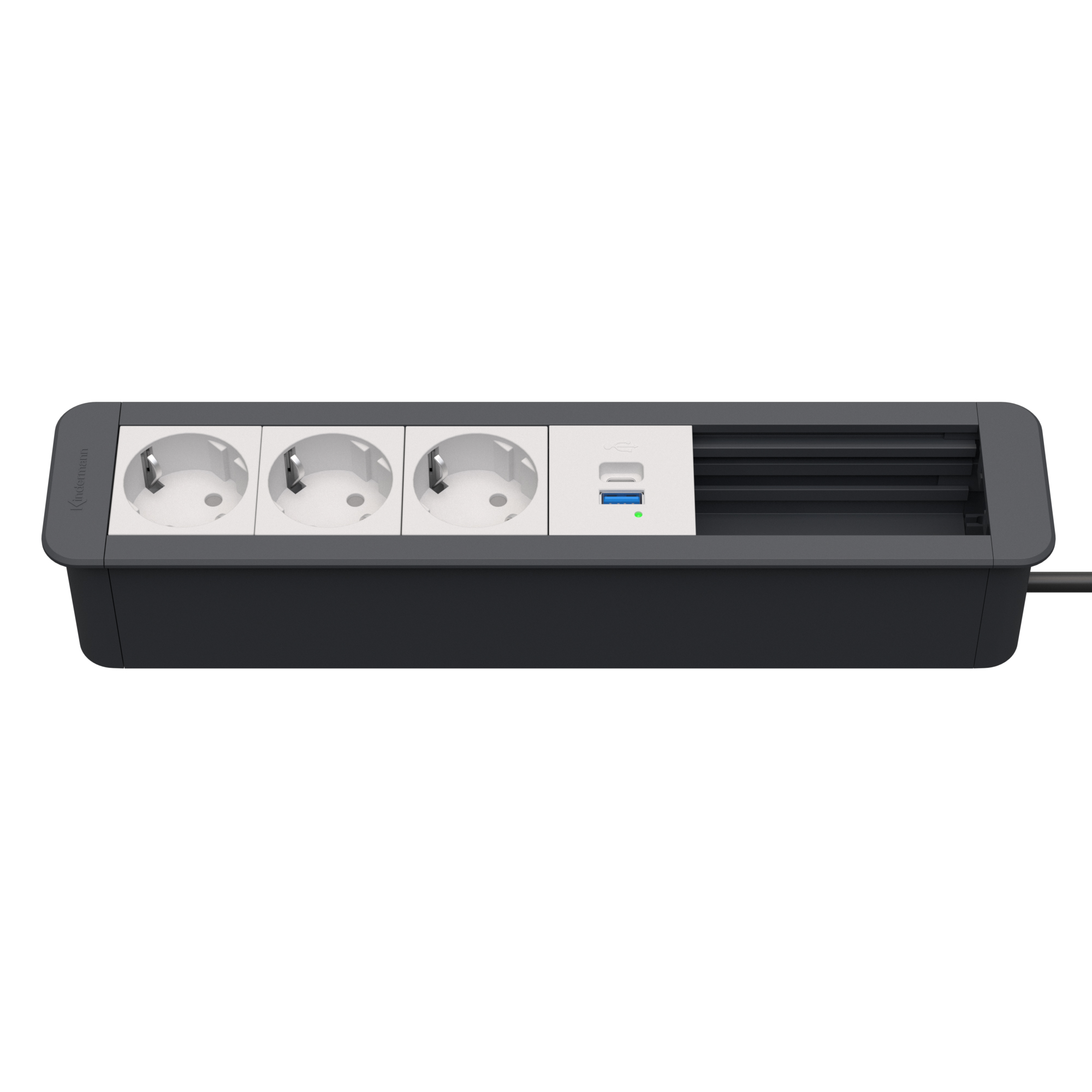 Kindermann CablePort Office frame 6-fach, 3x Strom + 1x USB-PD