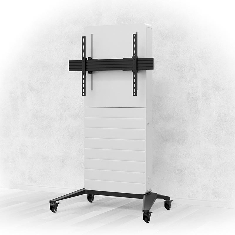 Hagor CON-Line M Lift 55-75" 2813 - Medienstele mobil mit Rollen und elektrischem Lift - 55-75" - Landscape - max. 50 kg - VESA 800x600 - Weiß