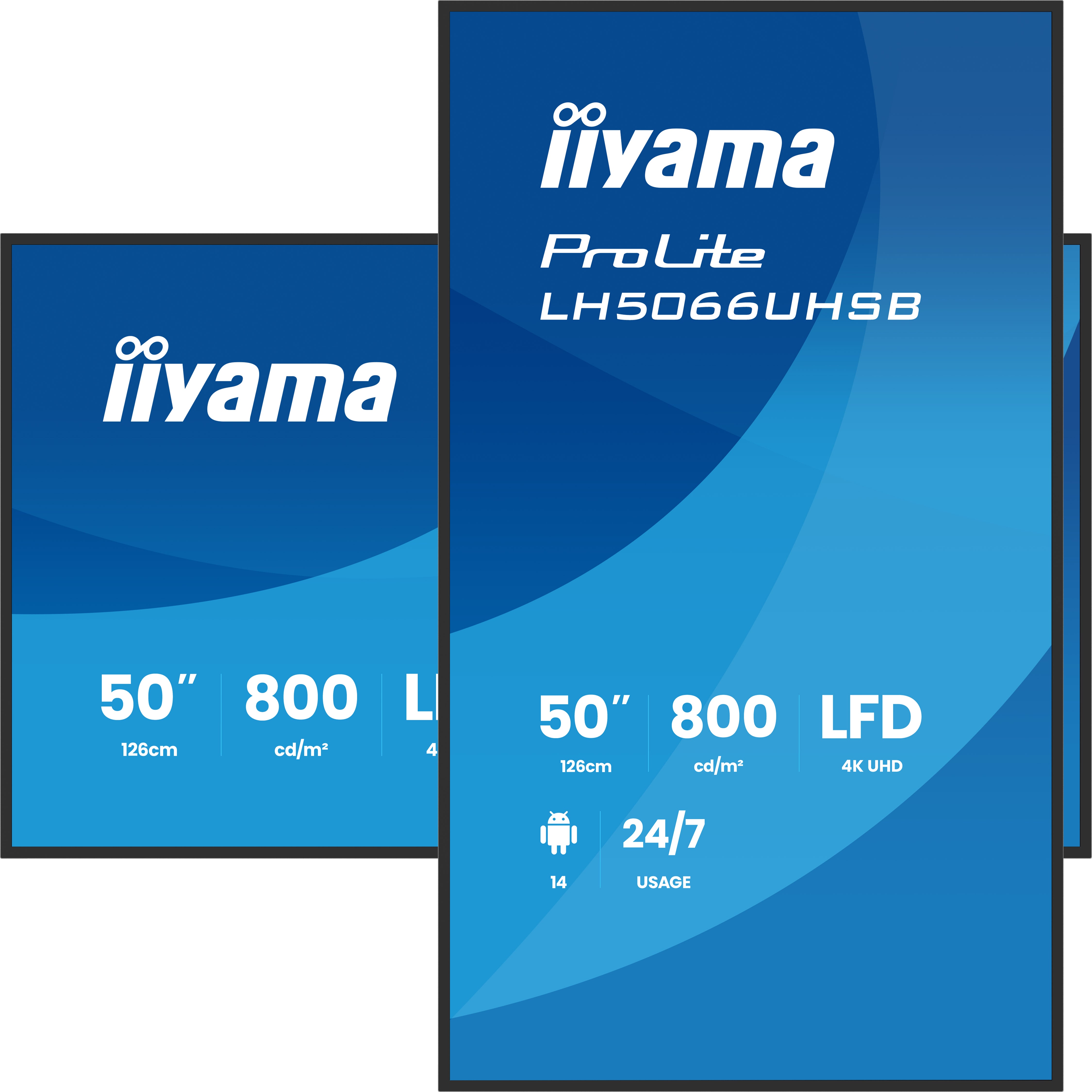 iiyama ProLite LH5066UHSB-B1AG - 50 Zoll Digital Signage Display - 4K UHD - 800 cd/m² - 24/7 - Android 14 - iiSignage² - VESA 400x300 - schwarz