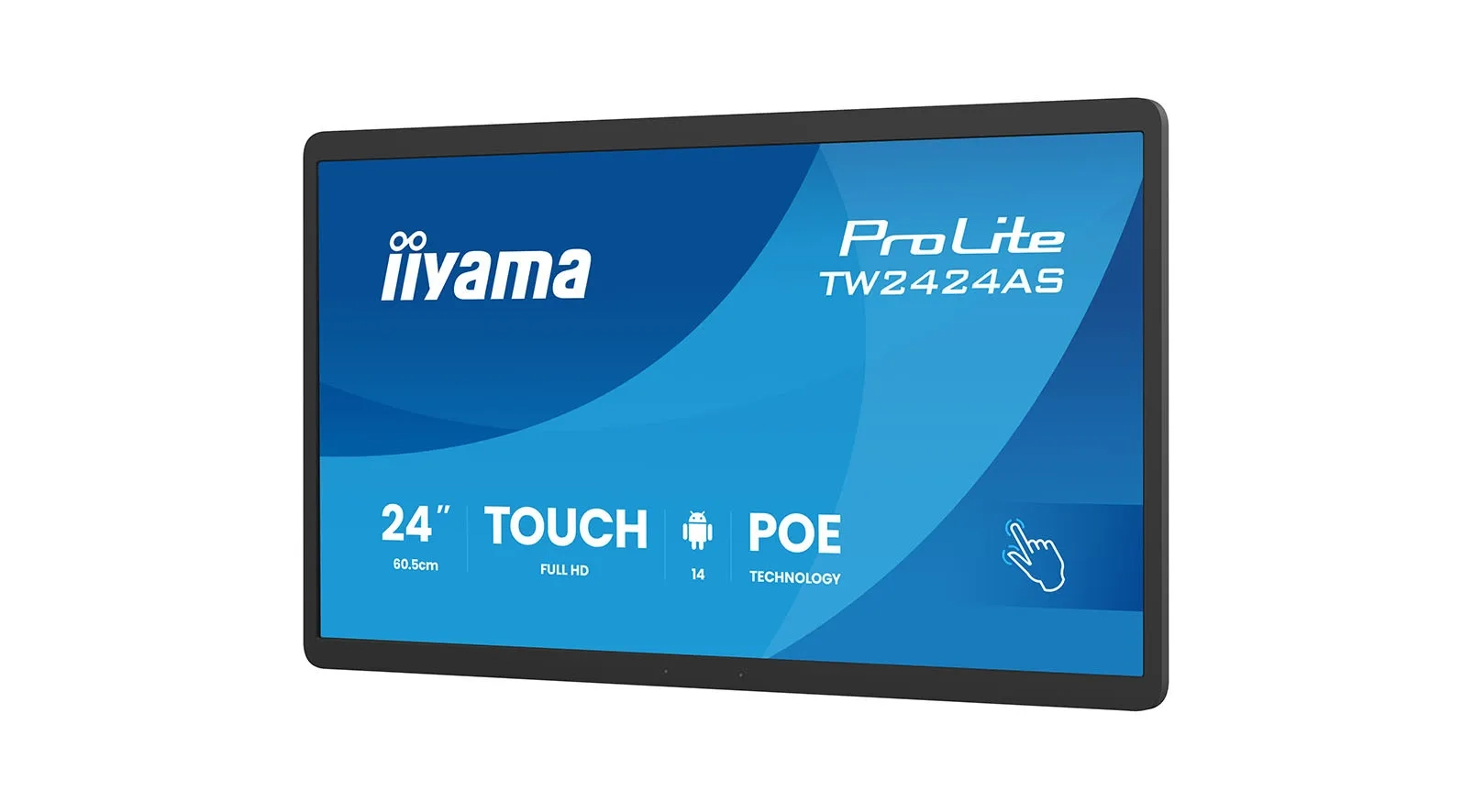 iiyama ProLite TW2424AS-B3P - 24" Touch Display - Full-HD - 450 cd/m² - 24/7 - Android 14 - PoE - VESA 100x100 - schwarz
