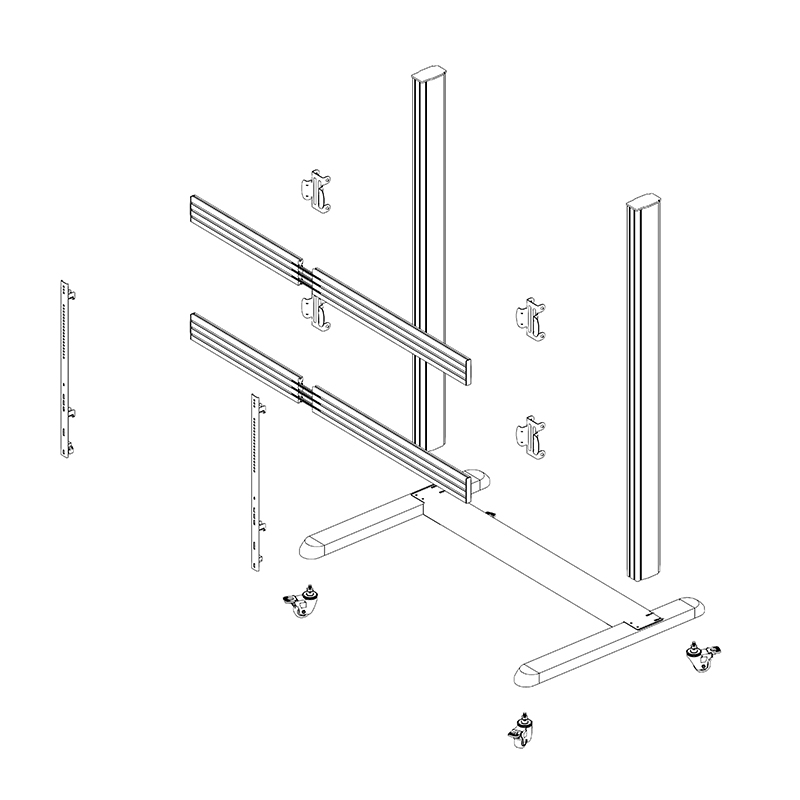 Hagor CPS Mobile Stand Single 86-110" 3329 - Rollwagen für Displays 86-110" - Landscape - max. 130 kg - VESA 200x200-1500x800 - schwarz