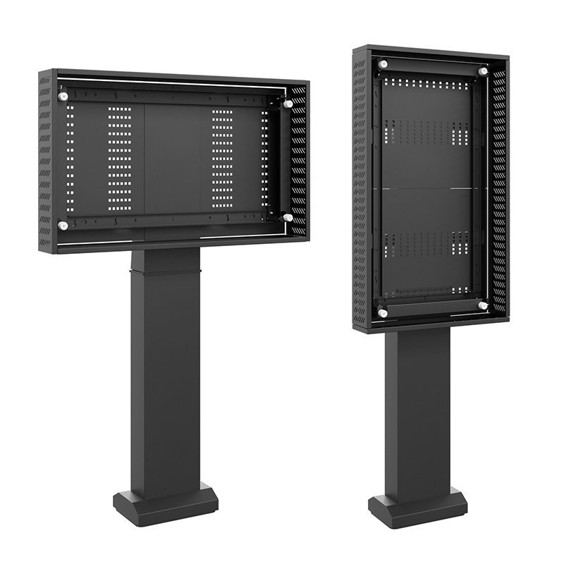 Hagor ScreenOut LG XE4 49" 5876 - Outdoor-Stele für LG 49XE3P-B / 49XE4F - hochwetterfest - Fundamentmontage - Landscape und Portrait - Schwarz