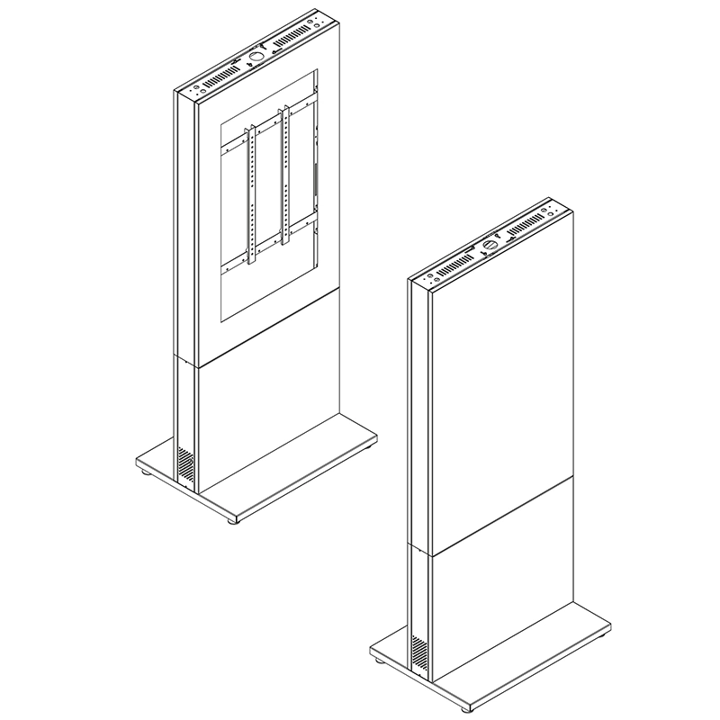 Hagor HP Kiosk 46" FS - Indoorstele 46" Portrait - abschliessbar mit Mini-PC-Fach - Graphit