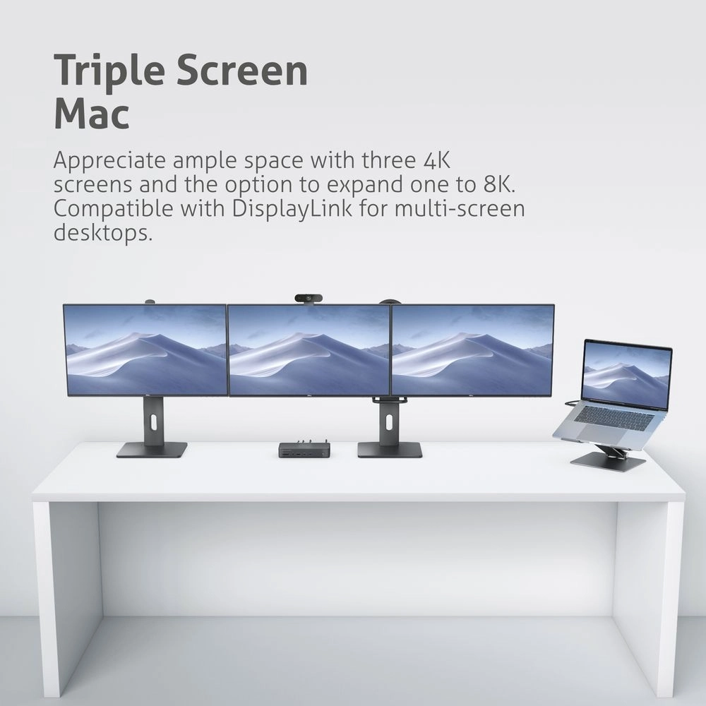 Vuelogic VL-D230DL - 18-in-1 USB-C Dockingstation - DisplayLink - 4 Displays - 4K@60Hz - 100W Power Delivery - USB 3.2 Gen2