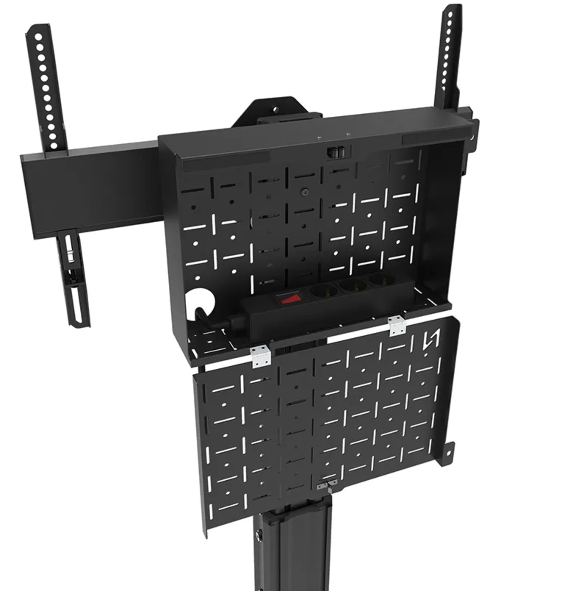 Neomounts FL45S-825BL1 MOVE Up - TV-Bodenständer 37-75" - max. 70 kg - VESA 600x400 - manuell H 104-157 cm - schwarz
