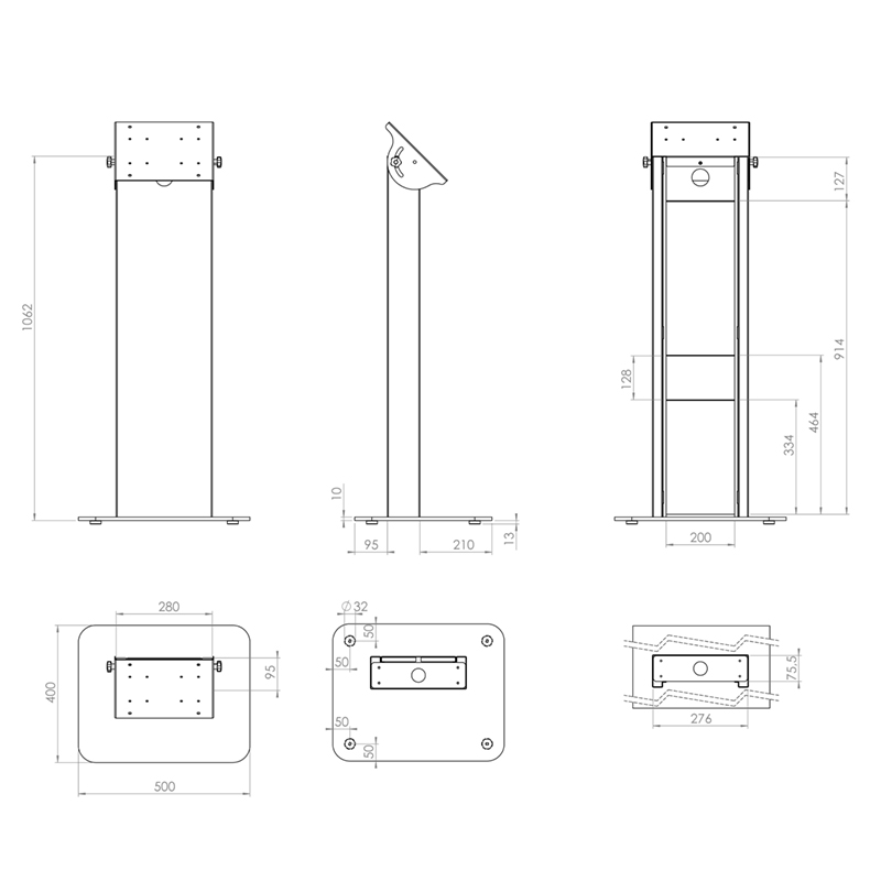 Hagor vis-it Tilt White 1571 – Indoor-Stele neigbar für 22-43 Zoll - Weiß