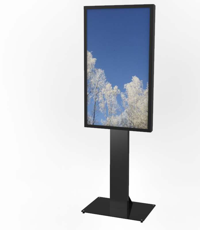 HI-ND FS0000-5001-02 - Display-Standfuß 49-65" - Glasfront - VESA bis 400x400 - Hoch-/Querformat - Schwarz