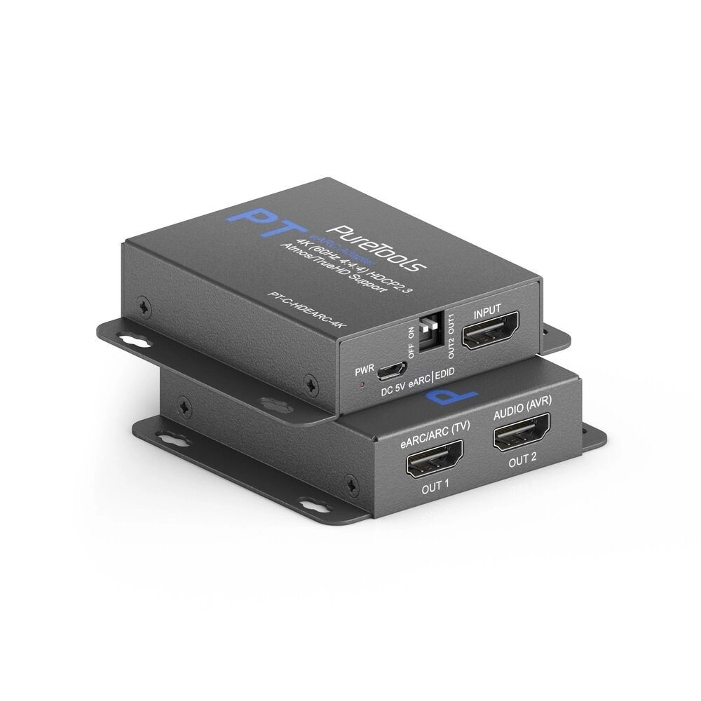 PureTools PT-C-HDEARC-4K - 4K HDMI eARC Adapter - Dolby Atmos, DTS:X, 18 Gbps, Plug&Play