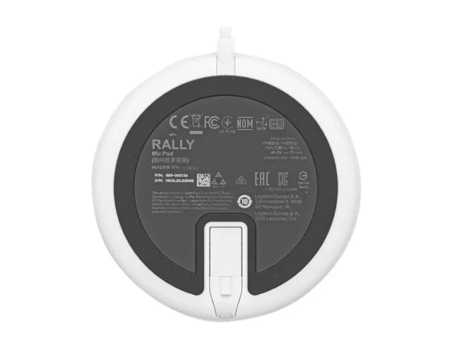 Logitech Rally Mic Pod Weiß - Modulares Erweiterungsmikrofon