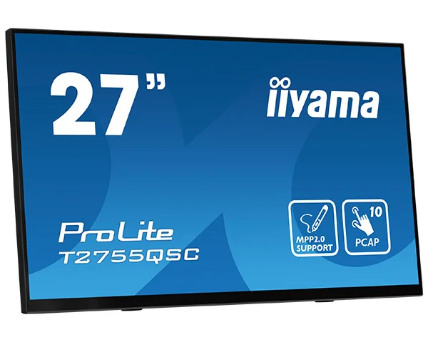 iiyama ProLite T2755QSC-B1 - 27" Touch Display - QHD IPS - 360 cd/m² - aktiver Stift (MPP 2.0) - NO-OS - VESA 100x100 - schwarz