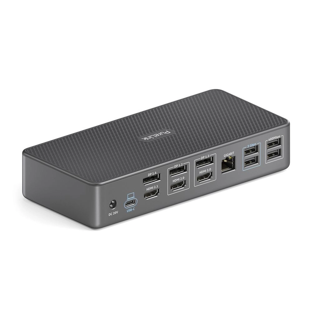 Vuelogic VL-D230DL - 18-in-1 USB-C Dockingstation - DisplayLink - 4 Displays - 4K@60Hz - 100W Power Delivery - USB 3.2 Gen2