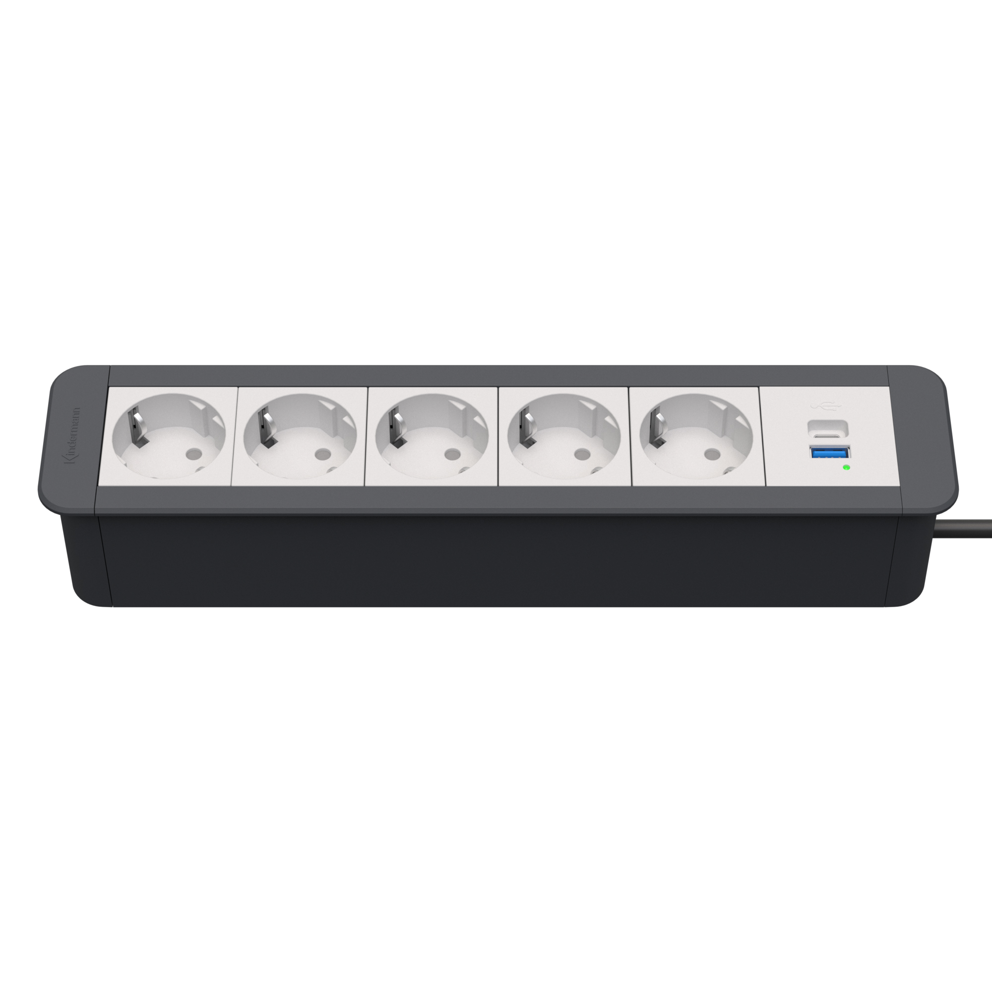 Kindermann CablePort Office frame 6-fach, 5x Strom + 1x USB-A/C