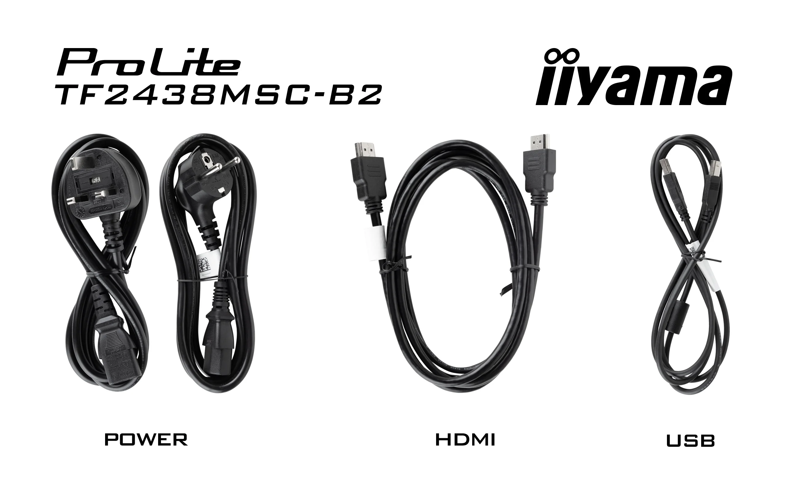 iiyama ProLite TF2438MSC-B2 - 23,8" Open Frame Touch-Monitor - Full HD IPS - 600 cd/m² - Metallgehäuse IP1X - 24/7 - NO-OS - VESA 100x100 - schwarz