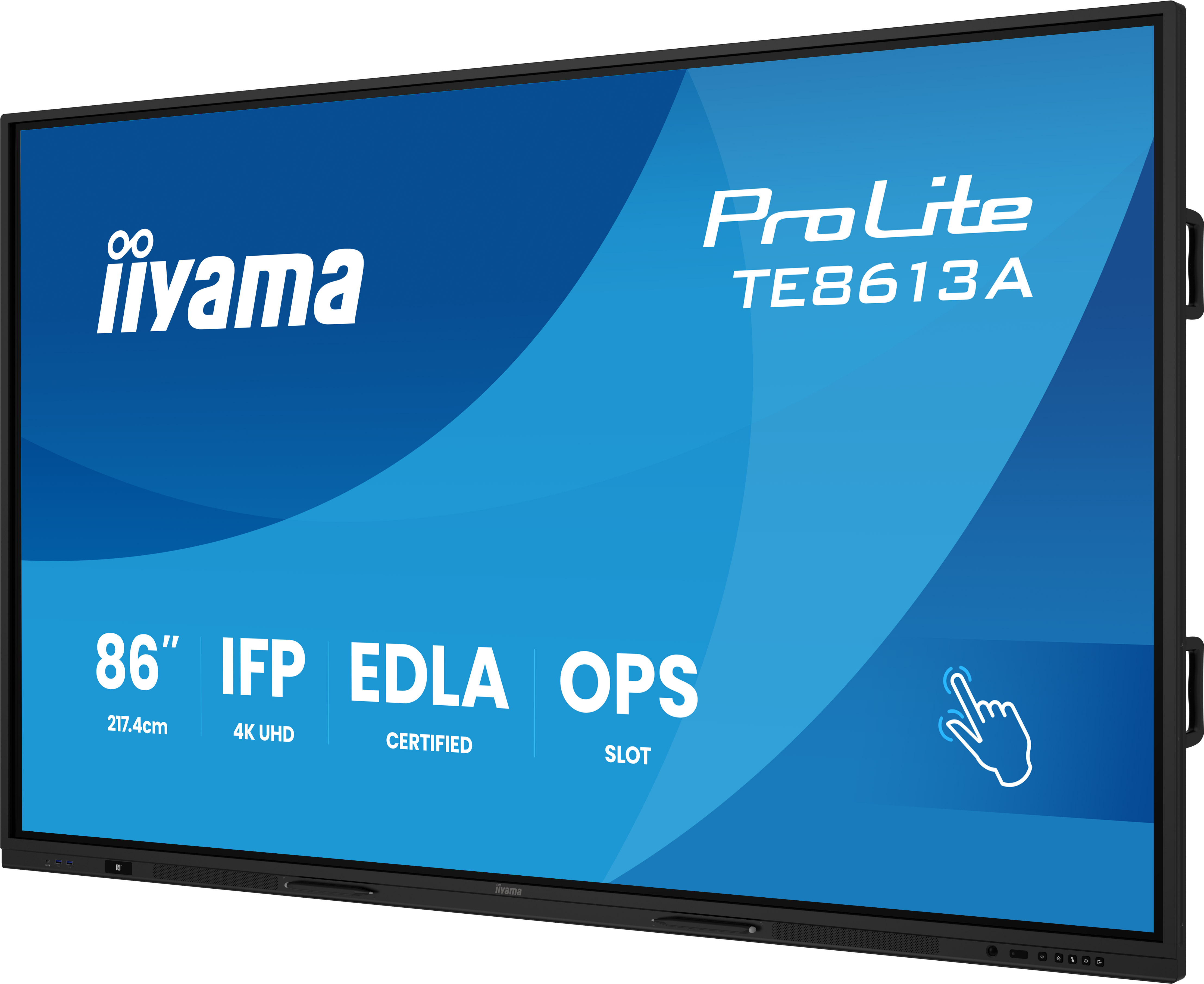 iiyama ProLite TE8613A-B3AG - Interaktives Touch-Display 86 Zoll - 4K UHD - Android 14 EDLA - 40-Punkt-Infrarot-Touch - 2x20W + Subwoofer - VESA 800x600
