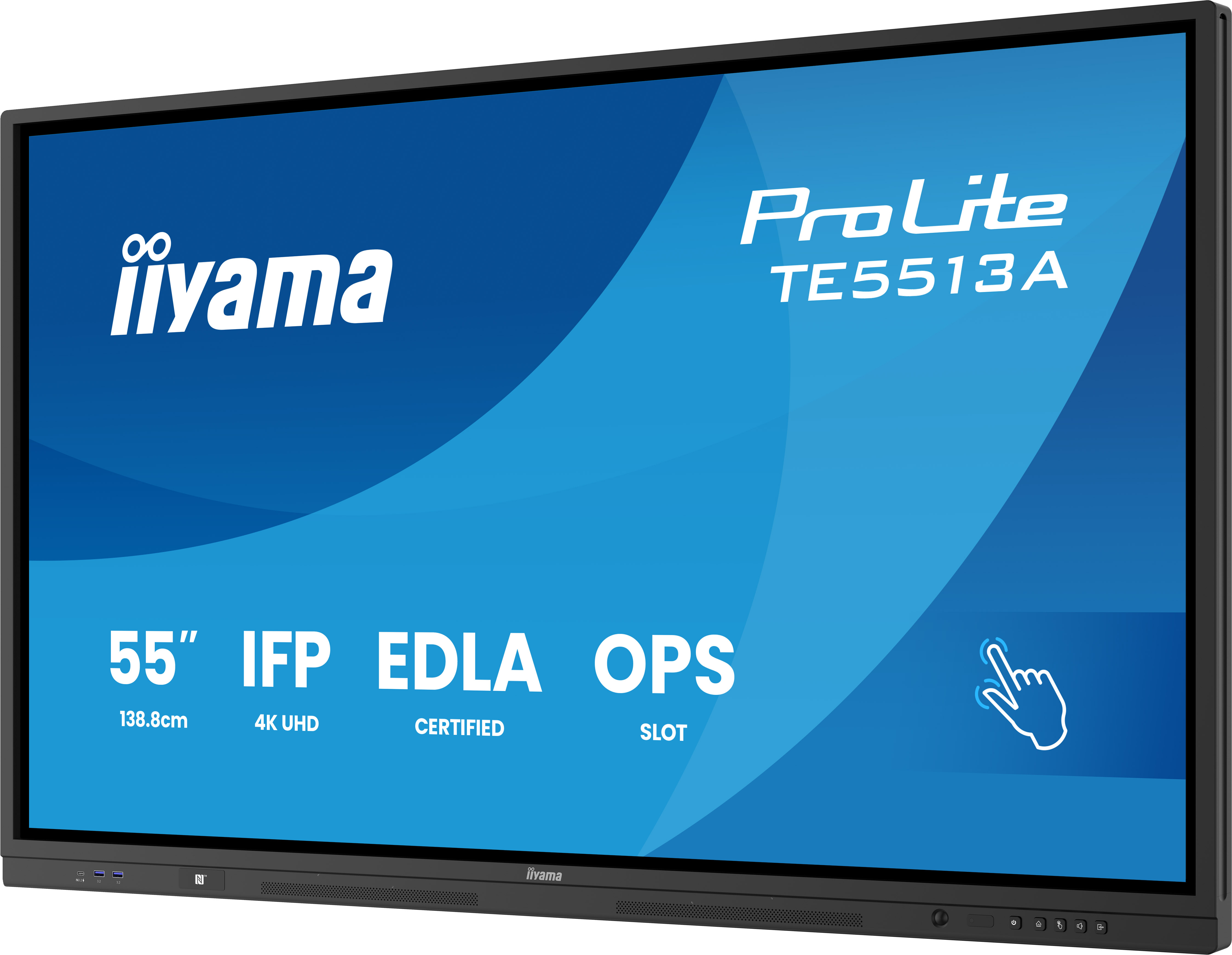 iiyama ProLite TE5513A-B2AG - Interaktives Touch-Display 55 Zoll - 4K UHD - Android 14 EDLA - 40-Punkt-Infrarot-Touch - 2x20W + Subwoofer - VESA 400x400