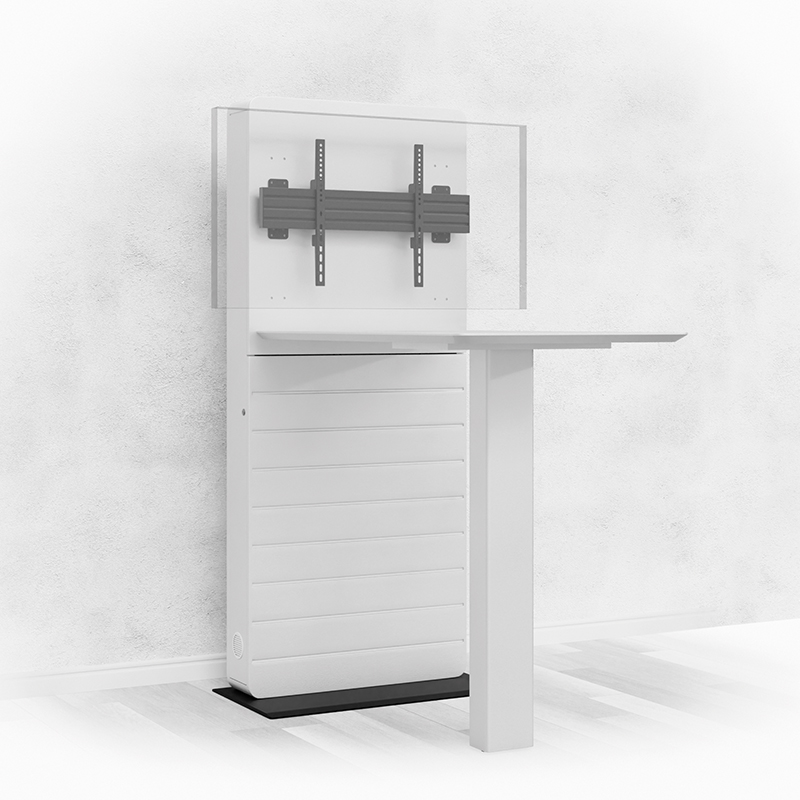 Hagor CON-Line FS Table 32-55" 2815 - Medienstele freistehend mit Steh-Besprechungstisch - 32-55" - Landscape - max. 50 kg - VESA 600x400 - Weiß