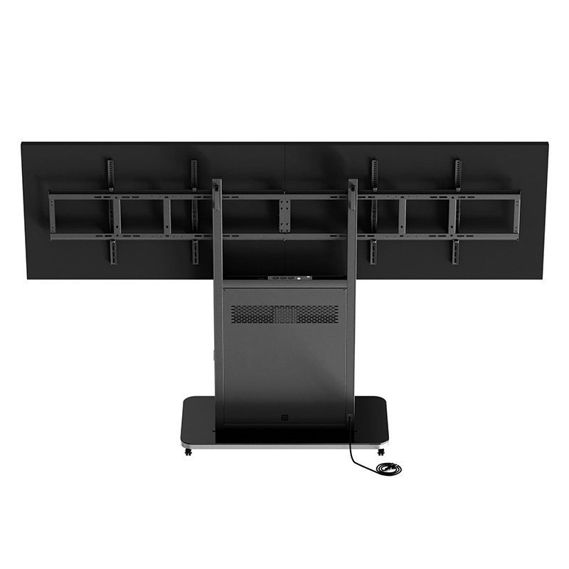 Hagor Pro-Tower L Dual 2878 - Mobiler Rollwagen 2 x 65" - max. 2x 40 kg - VESA 600x400 - Steckdosenleiste - schwarz