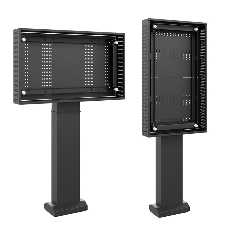 Hagor ScreenOut LG XE4 55" 5877 - Outdoor-Stele für LG 55XE3P-B / 55XE4F - hochwetterfest - Fundamentmontage - Landscape und Portrait - Schwarz
