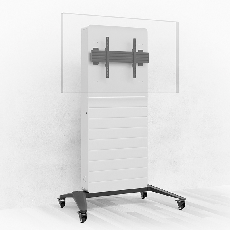 Hagor CON-Line M 55-65" 2807 - Medienstele mobil mit Rollen - 55-65" - Landscape - max. 40 kg - VESA 600x400 - Weiß