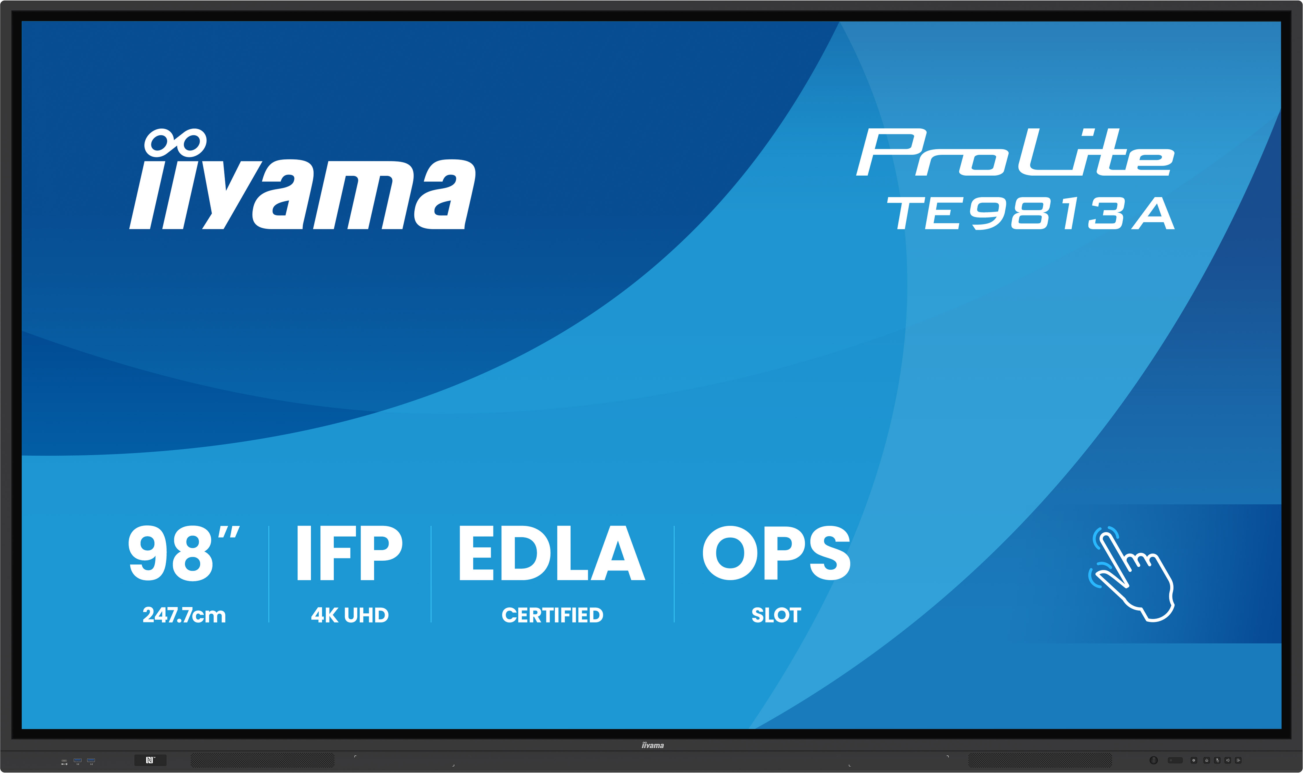 iiyama ProLite TE9813A-B2AG – 98" Interaktives 4K Touch-Display - Google EDLA, Android 14