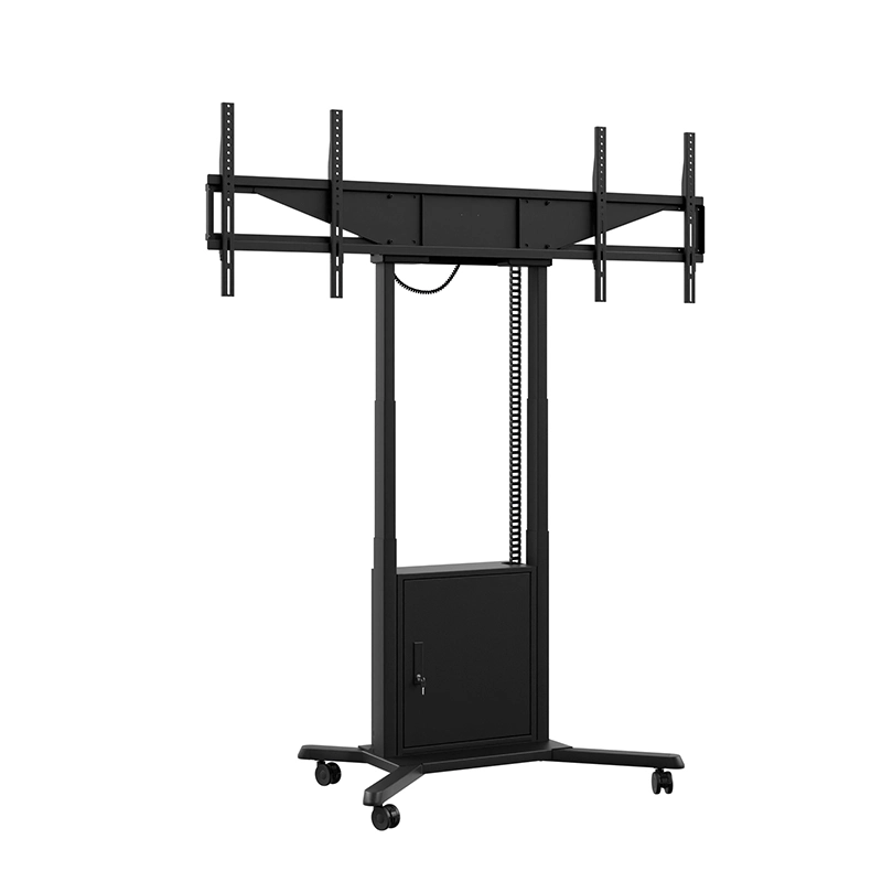 Hagor HP Twin Lift M-DB 8253 - mobiler motorischer Dual-Display-Lift 2x 46-65" side-by-side - 2x 60 kg - VESA 600x400 - 980 mm Hub - schwarz