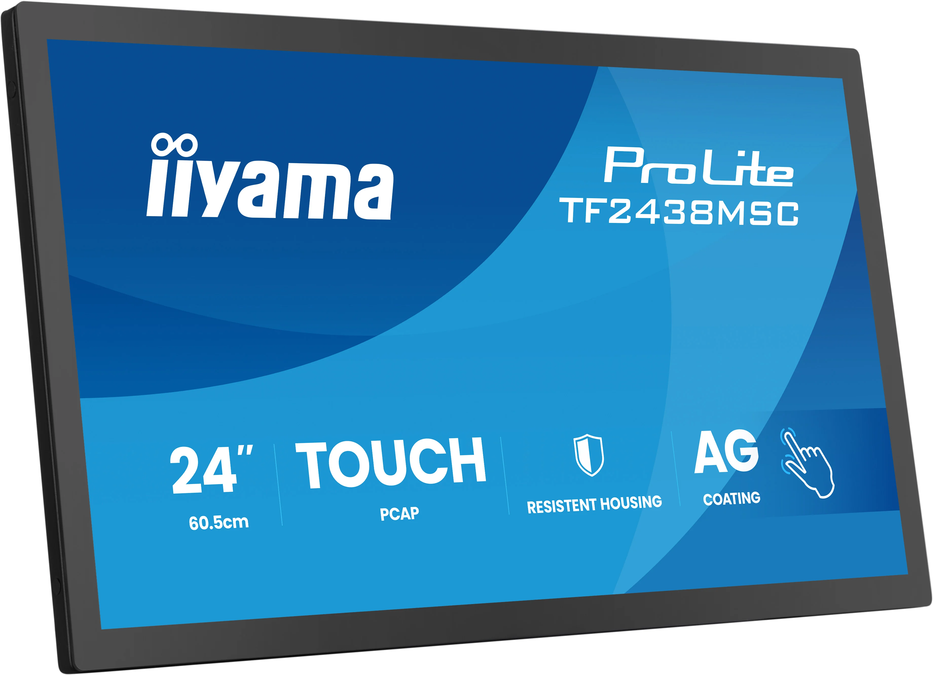 iiyama ProLite TF2438MSC-B2 - 23,8" Open Frame Touch-Monitor - Full HD IPS - 600 cd/m² - Metallgehäuse IP1X - 24/7 - NO-OS - VESA 100x100 - schwarz