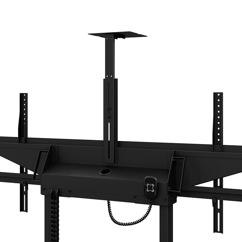 Hagor HP Twin Lift M-DB 8253 - mobiler motorischer Dual-Display-Lift 2x 46-65" side-by-side - 2x 60 kg - VESA 600x400 - 980 mm Hub - schwarz