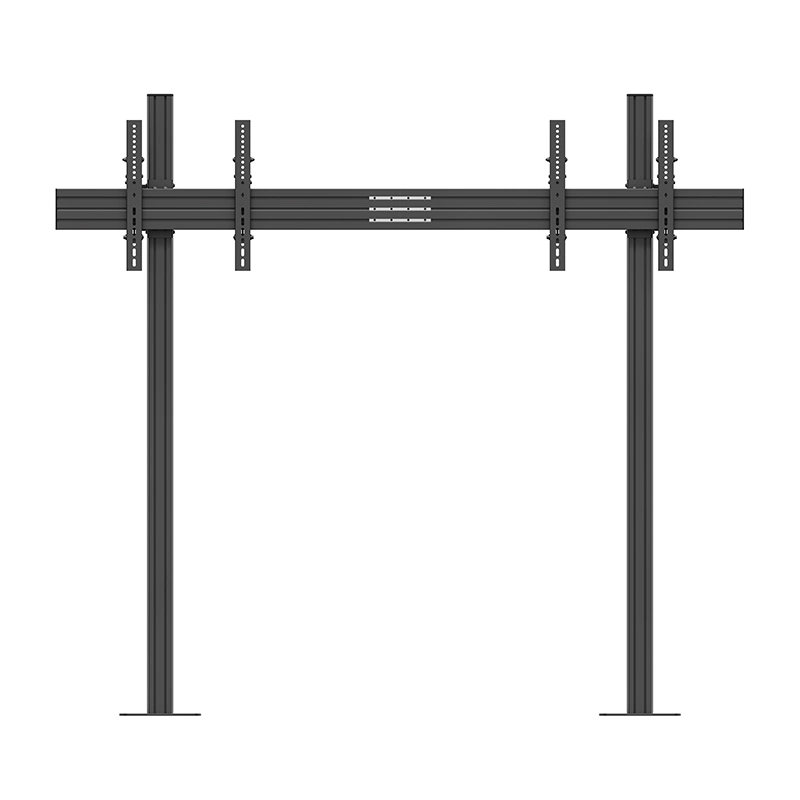 Hagor CPS Floor-Wall Dual 3331 - Boden-Wandhalterung 55-65" - neigbar, höhenverstellbar - Landscape - bis 50 kg je Screen - VESA 100x100-800x400 - schwarz