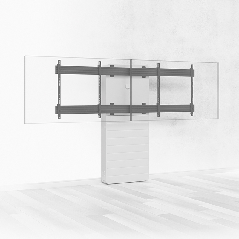 Hagor CON-Line W Dual 65-75" 2827 - Medienstele Boden-Wandmontage Dual side-by-side - 2x 65-75" - Landscape - 2x 45 kg - VESA 200x200-800x600 - Weiß