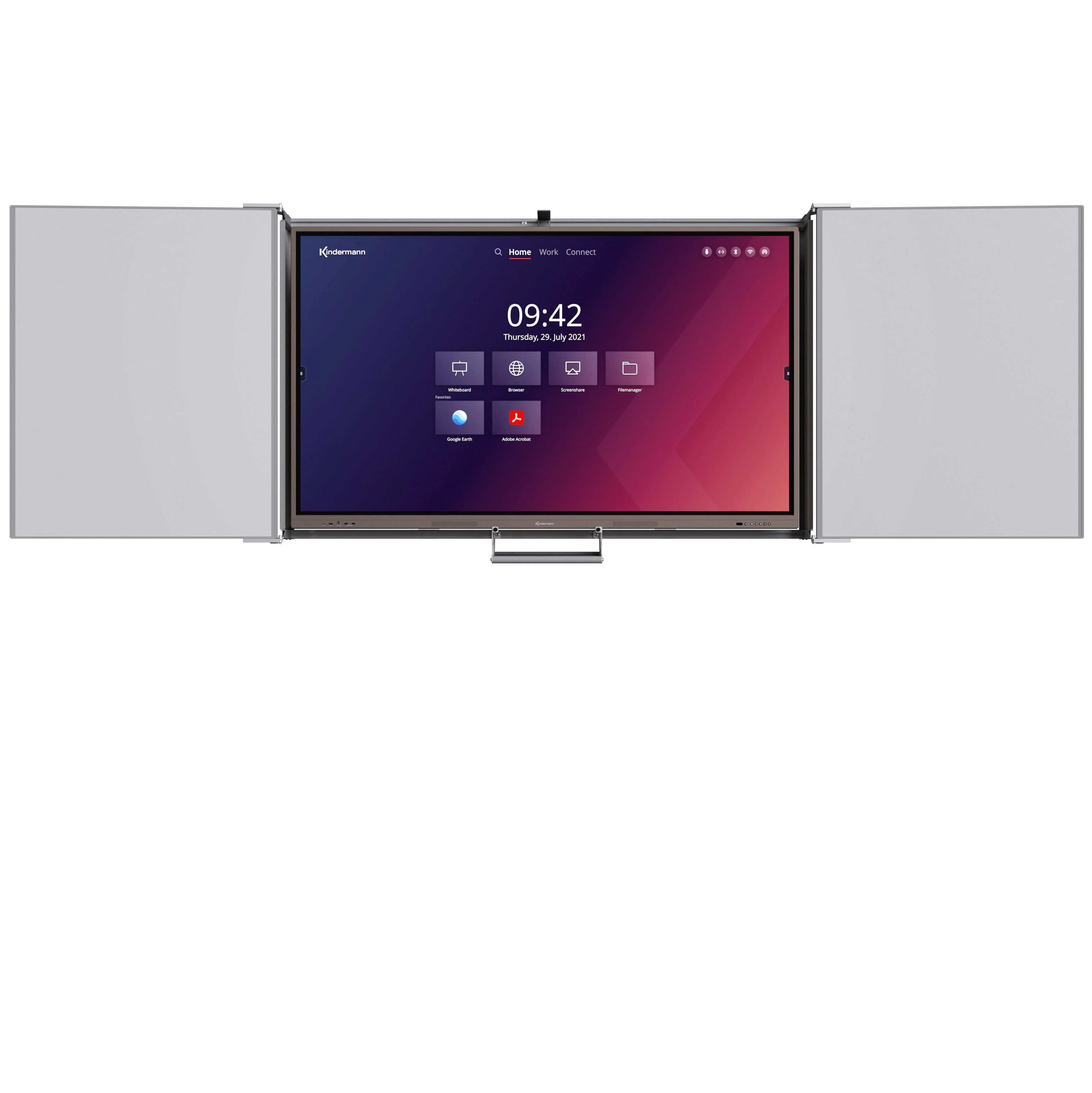 Kindermann DisplayShift² Wings 55-78 4031000500 - höhenverstellbare Wandhalterung mit Tafelflügeln für interaktive Displays bis 86" - TÜV - schwarz
