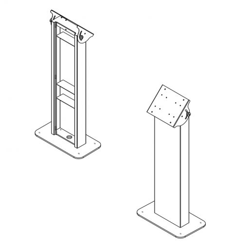Hagor vis-it Tilt White 1571 – Indoor-Stele neigbar für 22-43 Zoll - Weiß