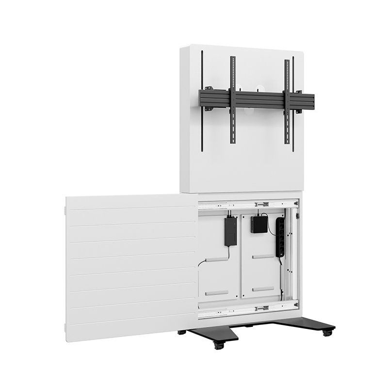 Hagor CON-Line Big M Lift 75-86" 2779 - Medienstele mobil mit Rollen elektrisch höhenverstellbar - 75-86" - 500mm Fahrweg - Landscape - max. 75 kg - VESA 200x200-800x600 - Weiß/Schwarz