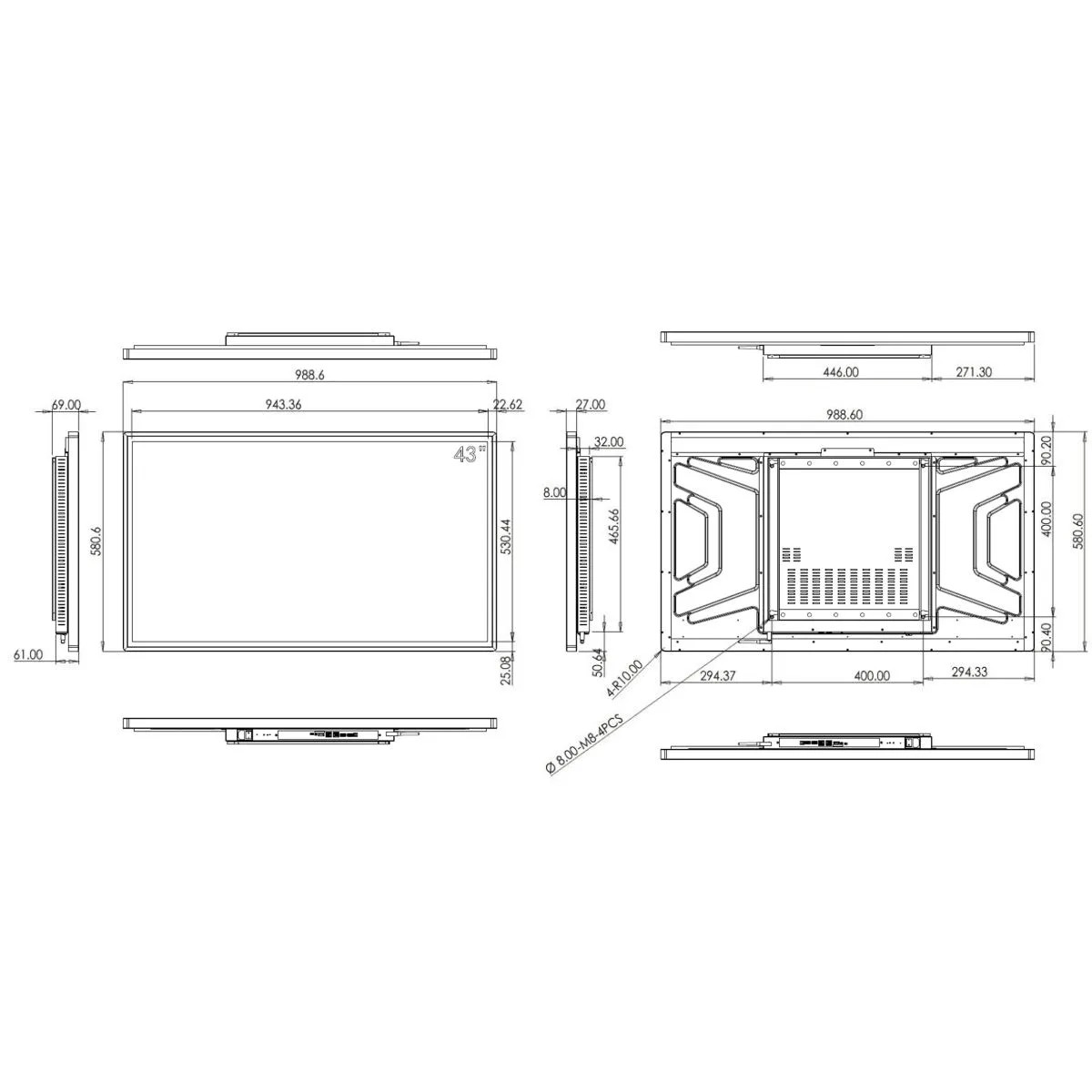 SWEDX SDST43K8-01 Touch-Display 43 Zoll - Bild 3