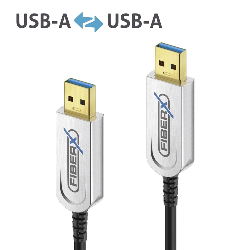 PureLink FiberX FX-I540-040 USB-A AOC Glasfaser-Hybridkabel – USB 3.1 Gen 2, 10 Gbps, 40 m