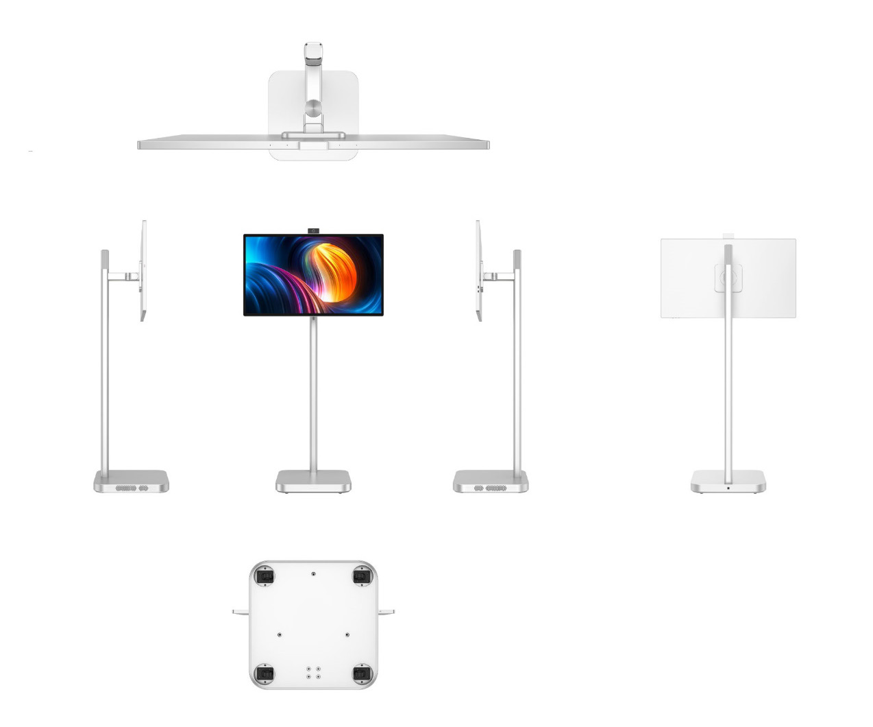 Dahua DHI-LM32-U400PN - Mobiler 32 Zoll 4K-Smartmonitor - UHD VA - Akku - 8MP-Kamera - Android 11 - Touch - Pivot - silber