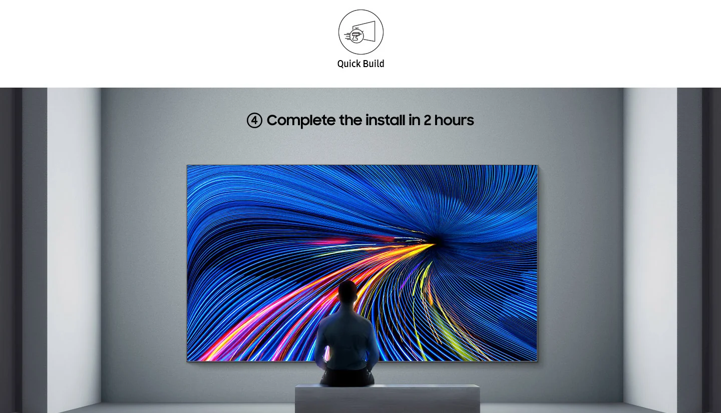 Samsung IA015C - 130" All-in-One LED-Wand - Full-HD 1920x1080 Pixel - 1,5 mm PP - 1000 cd/m² - 24/7 - 4 vormontierte Module - inkl. Wandhalterung - Tizen - schwarz