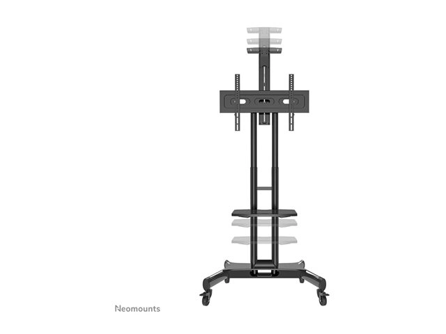 Neomounts NM-M1700BLACK - Trolley 32-75" - Landscape - höhenverstellbar - max. 50 kg - Ablageboard & Videokonferenzablage - VESA 200x200-600x400 - schwarz