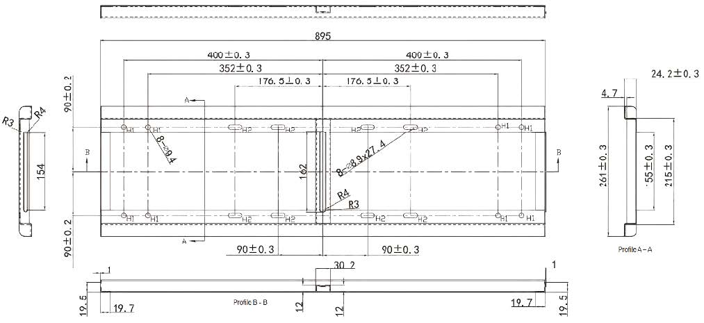 Newline DB04 - Display-Wandhalterung 55-86" - fix - max. 100 kg - nur 63 mm Wandabstand - VESA 800x400 - schwarz