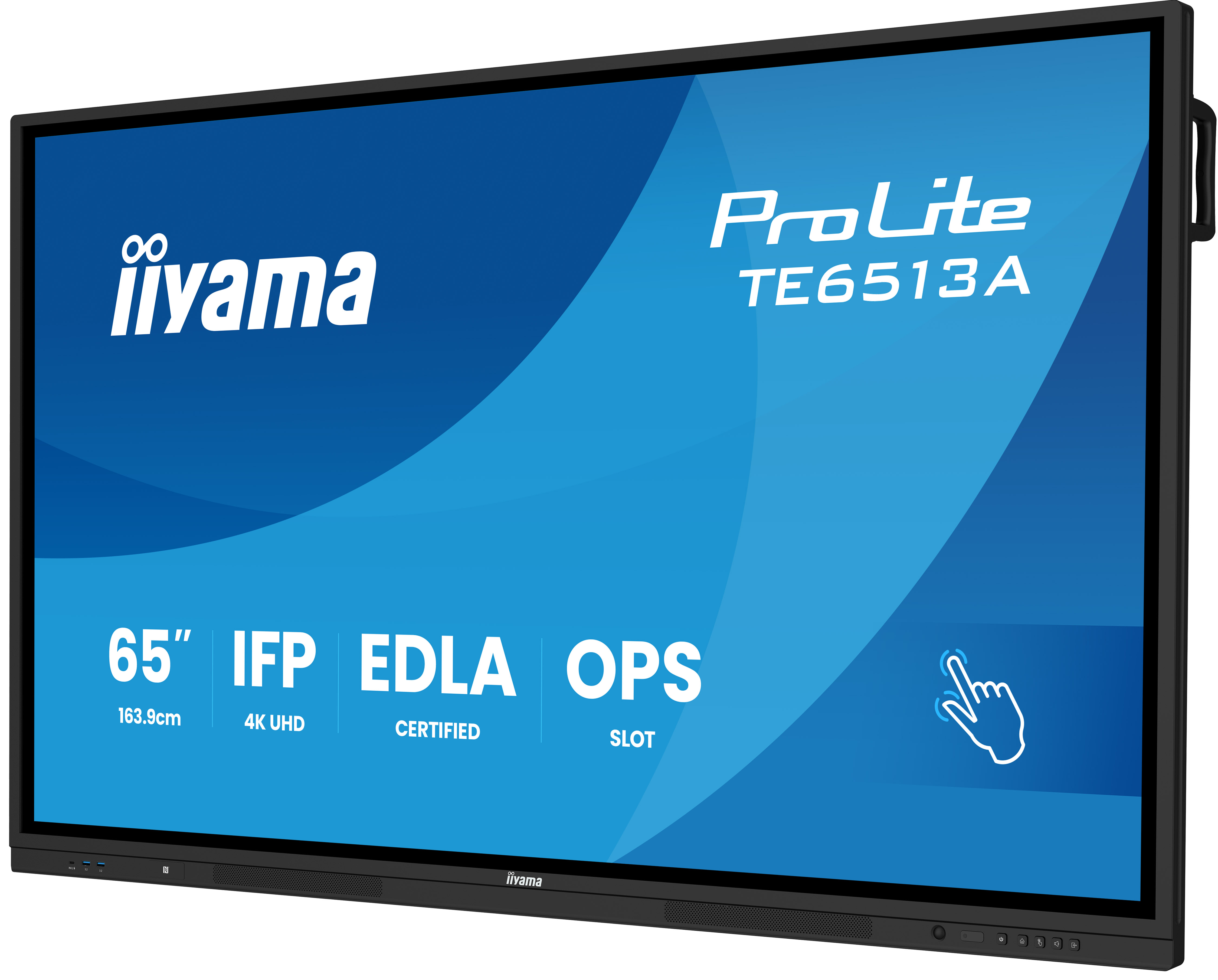 iiyama ProLite TE6513A-B3AG - Interaktives Touch-Display 65 Zoll - 4K UHD - Android 14 EDLA - 40-Punkt-Infrarot-Touch - 2x20W + Subwoofer - VESA 600x400