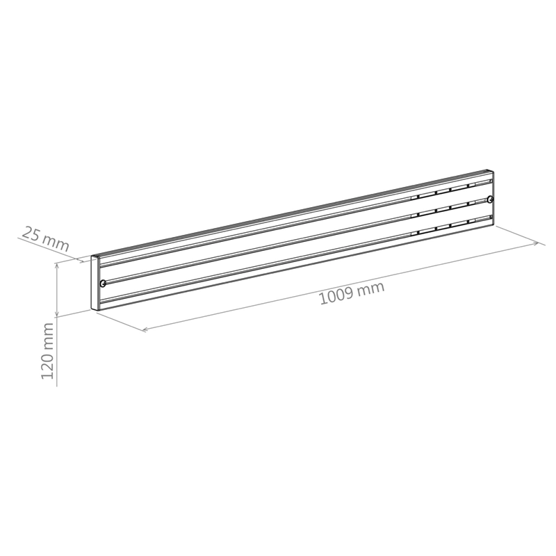 Hagor CPS Alu Rail 1000 mm 3212 - comPROnents Aluminiumschiene - inkl. Endkappen, Verbinder und Kabelclips - schwarz