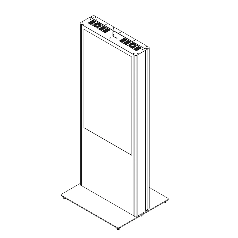 Hagor vis-it Portrait 49 - 55" Back-to-Back 1913 - Indoorstele für zwei Displays - 49 - 55" (124 - 140 cm) - Mini-PC-Fach abschließbar - aktive Lüftung - Anthrazitgrau RAL 7016