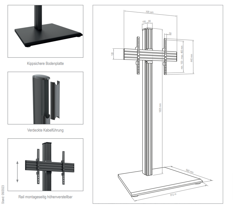Hagor CPS Freestanding Single - Design-Standfuß für 55-75" 3345 - 50 kg