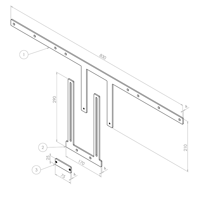 Hagor Logitech Meetup 2 Display Adapter 2279 - Kameraadapter für Displays 75-86" - höhenverstellbar - VESA max. 800 mm - Schwarz
