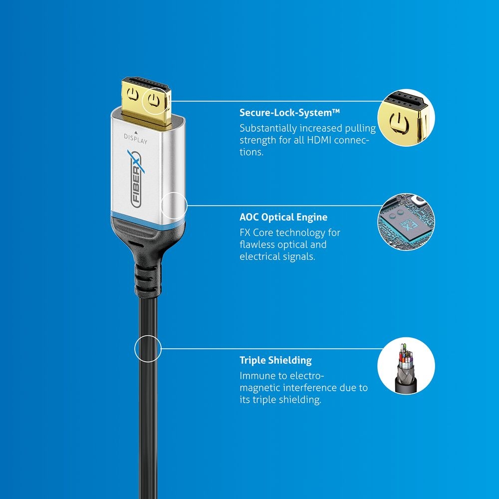 FiberX FX-I380-020 – 20m HDMI 2.1 AOC Kabel - 8K 60Hz, eARC