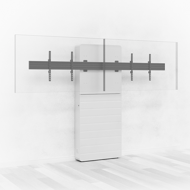 Hagor CON-Line W Dual 55-65" 2826 - Medienstele Boden-Wandmontage Dual side-by-side - 2x 55-65" - Landscape - 2x 30 kg - VESA 100x100-600x400 - Weiß