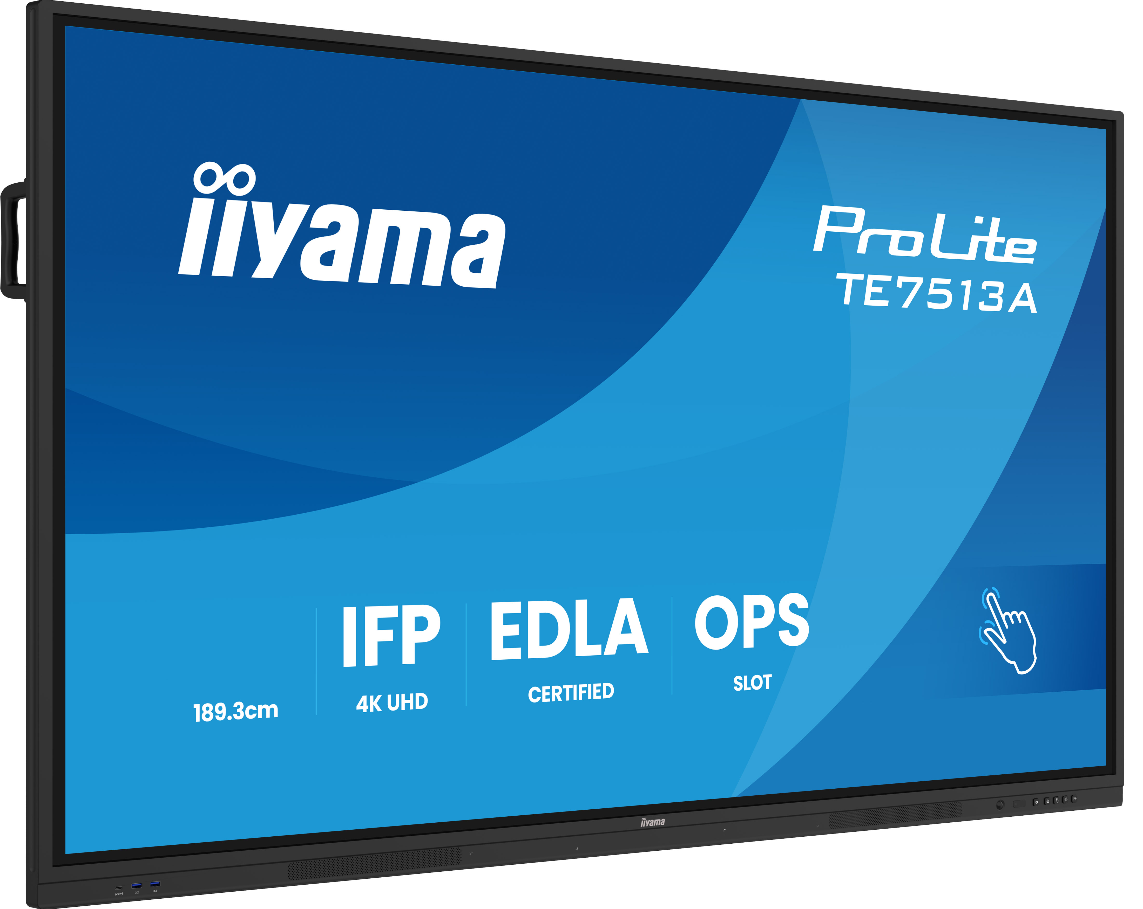 iiyama ProLite TE7513A-B2AG - Interaktives Touch-Display 75 Zoll - 4K UHD - Android 14 EDLA - 40-Punkt-Infrarot-Touch - 2x20W + Subwoofer - VESA 800x400