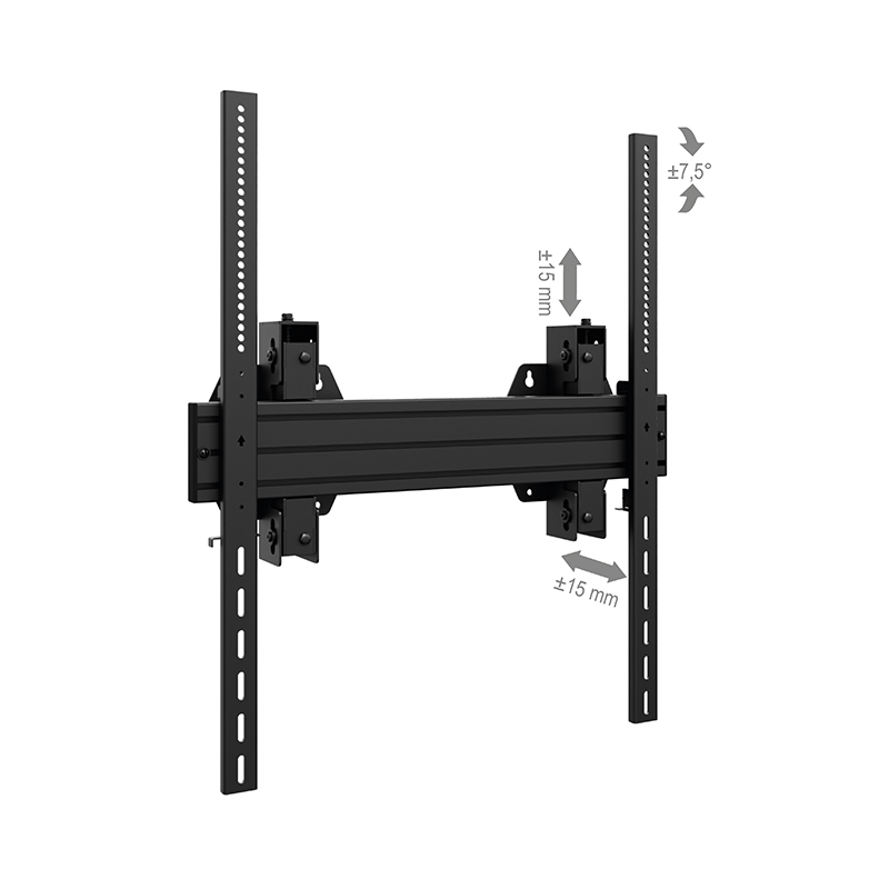Hagor WH Synchron HD 8433 - Schwerlast-Wandhalterung 65-98" - Portrait - neigbar ±7,5° - max. 150 kg - VESA 600x800 - Schwarz