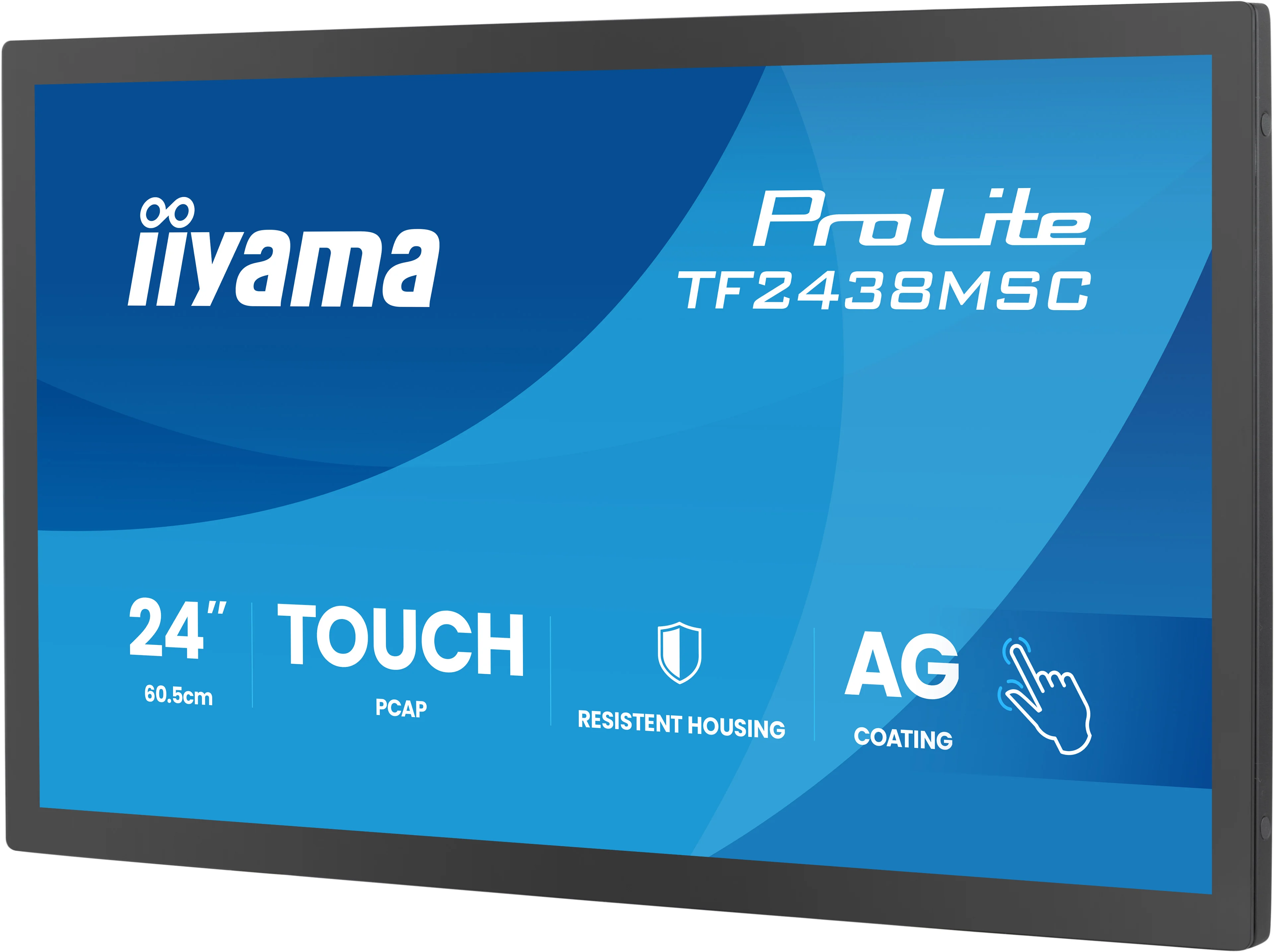 iiyama ProLite TF2438MSC-B2 - 23,8" Open Frame Touch-Monitor - Full HD IPS - 600 cd/m² - Metallgehäuse IP1X - 24/7 - NO-OS - VESA 100x100 - schwarz