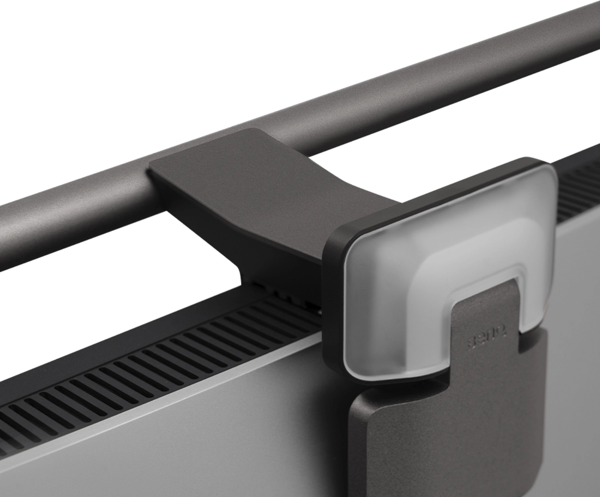 BenQ ScreenBar Halo 2 - Monitor-Lichtleiste mit Hintergrundbeleuchtung - 2.700-6.500 K - Auto-Dimming & Präsenzsensor - kabelloser Controller - USB-C - Dunkelgrau
