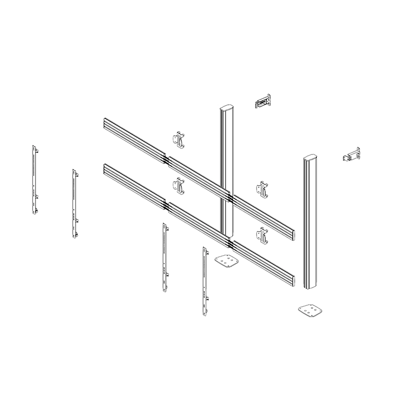 Hagor CPS Floor-Wall Dual 3332 - Boden-Wandhalterung 75-86" - höhenverstellbar - Landscape - bis 70 kg je Screen - VESA 400x400-900x800